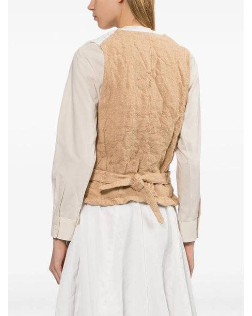 Comme des Garçons White Floral-Embroidered Vest