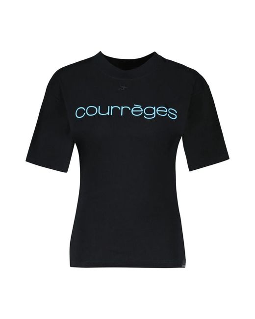 Courreges Black Courregès Waisted Printed Fitted T-Shirt