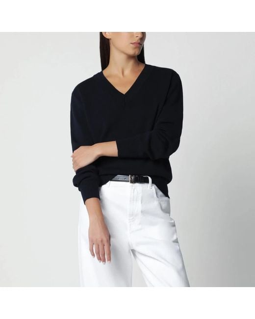 Rohe Black Wool Sweater With Double V-Neck