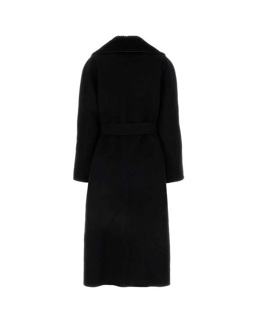 Fendi Black Wool Blend Coat