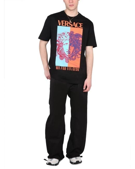 Versace Black Drawstring Pants for men