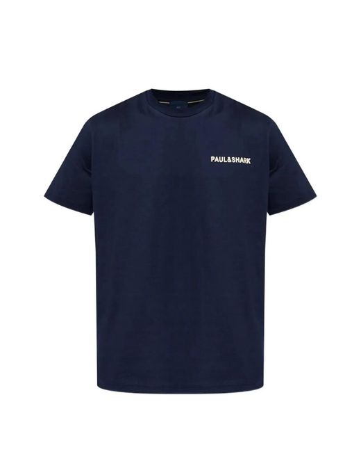 Paul & Shark Blue Paul & Shark Logo T-Shirt for men