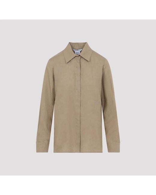 Max Mara Natural Desert Linen Falasco M Logo Shirt