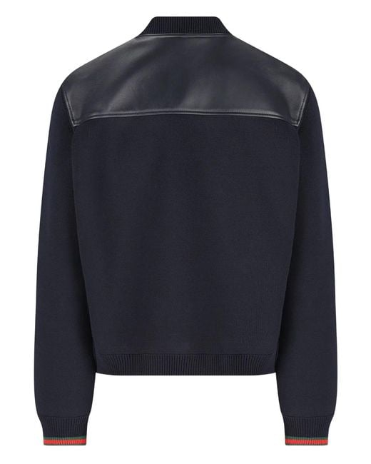 Gucci Black Leather Panelled Jacket for men