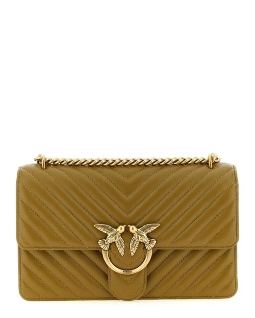 Pinko Metallic 'Love One Classic' Crossbody Bag