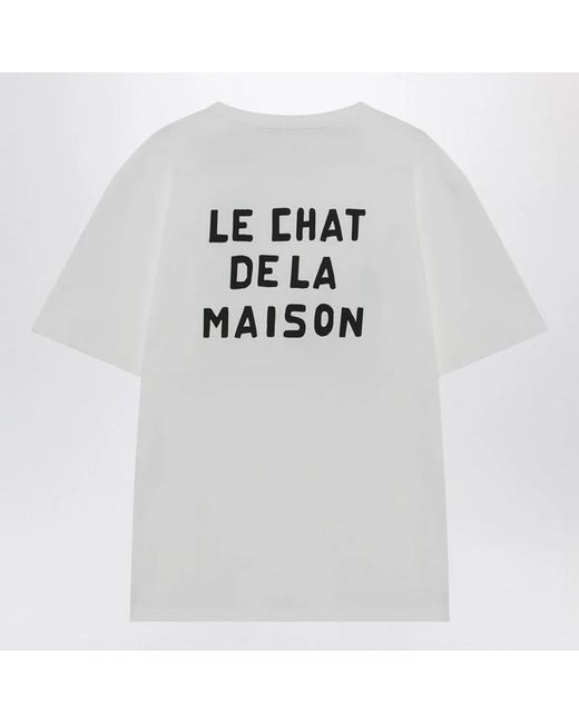 Valentino Gray Tshirt With Le Chat De La Maison Print for men