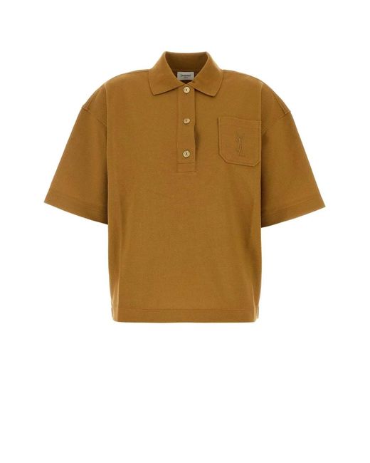 Saint Laurent Yellow Ochre Piquet Oversize Polo Shirt