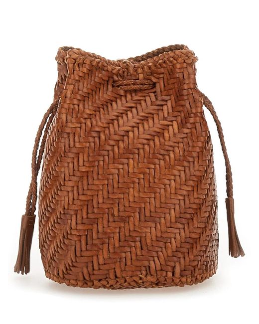 Dragon Diffusion Brown Borsa "Pompom Double Jump"