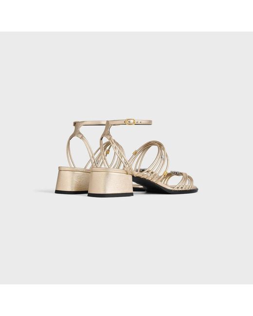 Céline Metallic Triomphe Multi Strap Sandal 40