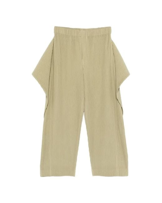 HOMME PLISSÉ White Homme Plisse Issey Miyake Pleated Layered Trousers for men