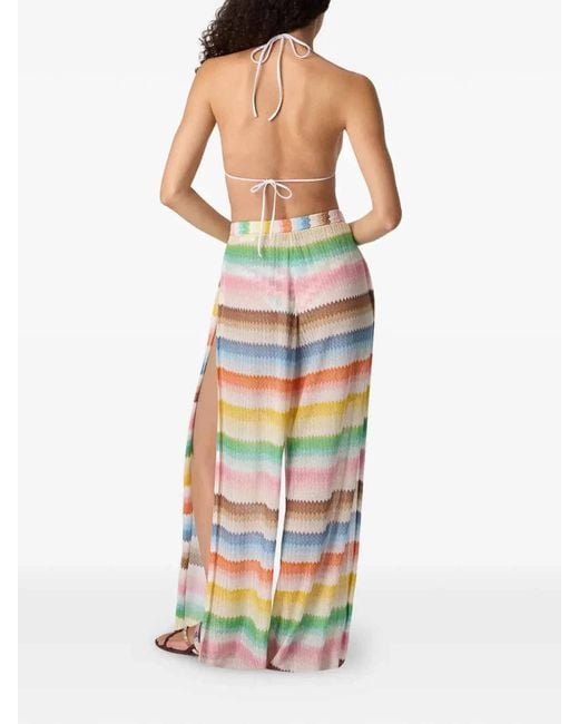 Missoni White Multicolour Viscose Polyamide Pants