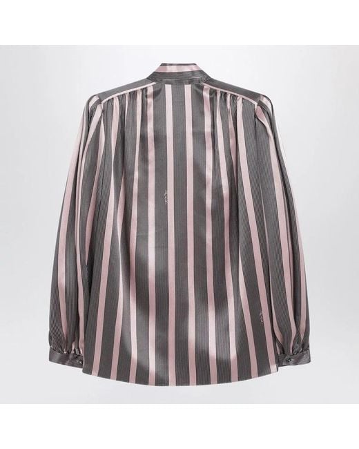 Valentino Pink Striped Crepe De Chine Shirt