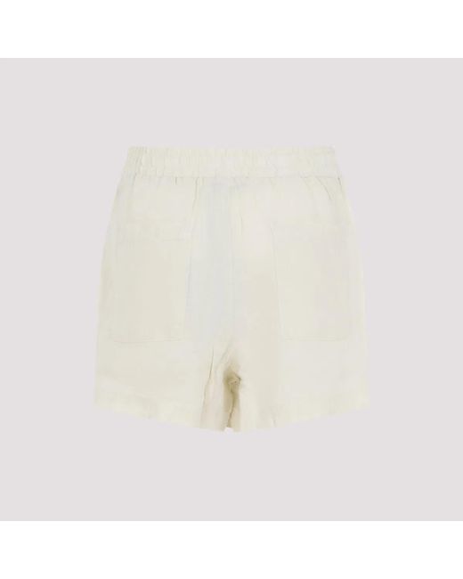PANGAIA White Bone Linen Summer Linen Wrap Shorts
