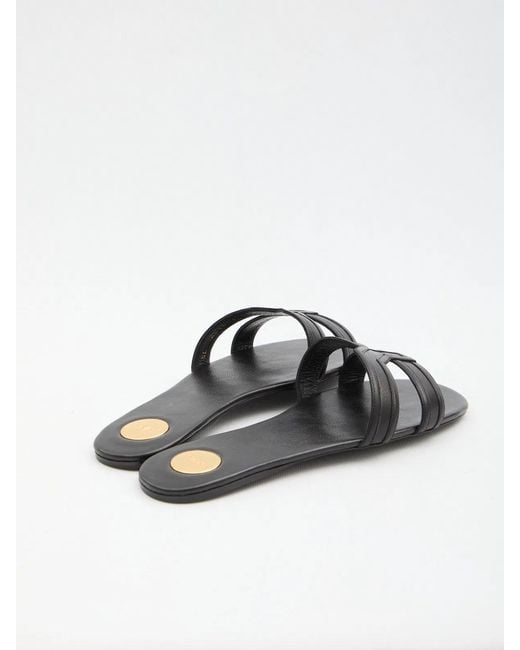 Saint Laurent White Mabrouka Leather Sandals