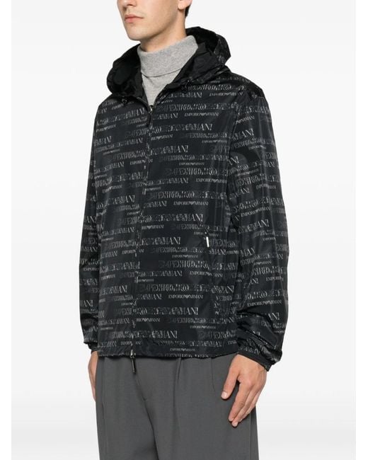Emporio Armani Black Nylon Bomber Jacket for men