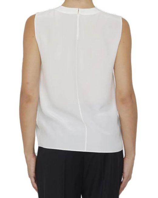 Saint Laurent White Silk Top