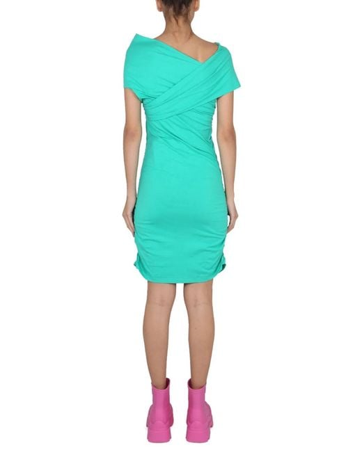 MSGM Blue Draped Dress