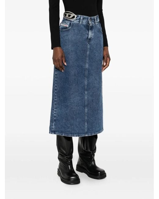 DIESEL Blue Denim Midi Skirt