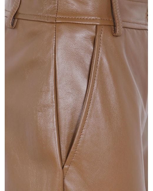 Max Mara Brown "Mst Legno" Nappa Leather Trousers