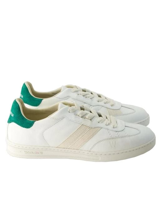 Woolrich White Off- Double U. T Calf Leather Sneakers for men
