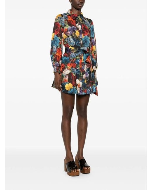 Alice + Olivia White Printed Shirtdress