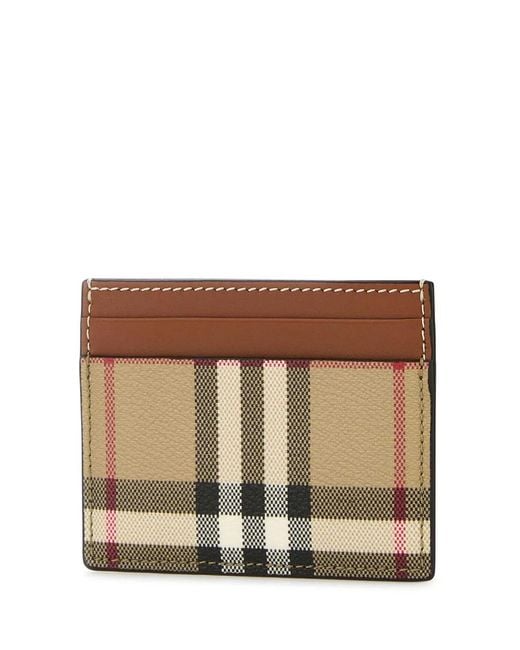 Burberry Brown Printed Canvas Card Holder