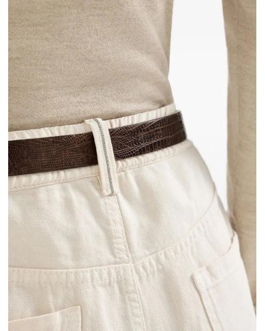 Brunello Cucinelli White Garment-Dyed Cotton And Linen Contemporary Trousers