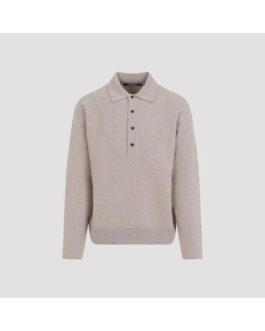 Jacquemus Gray Vareuse Pallone Merino Wool Pullover for men
