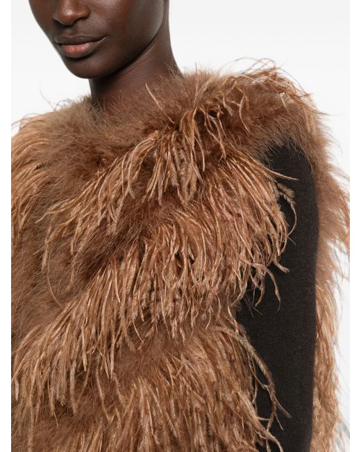 Yves Salomon Brown Gilet 55Cm