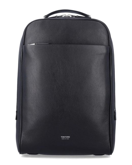 Tom Ford Black Leather Backpack for men