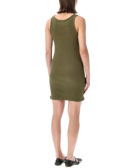 Maison Margiela Green Cotton Mini Dress