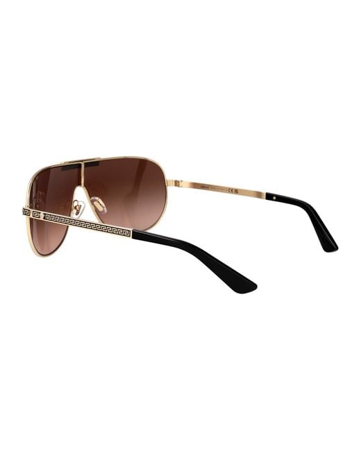 Versace Brown Metal Sunglasses for men