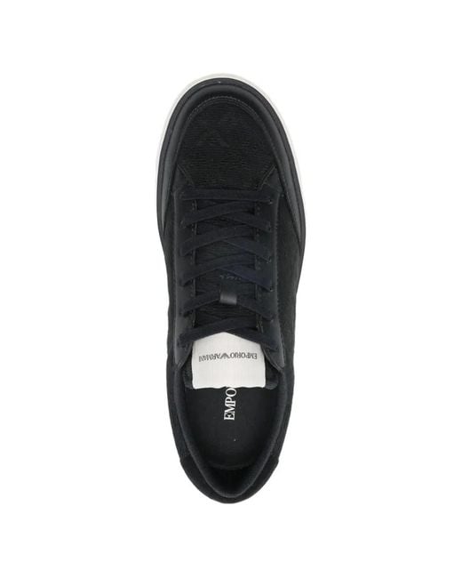 Emporio Armani Black Low-Top Sneakers for men