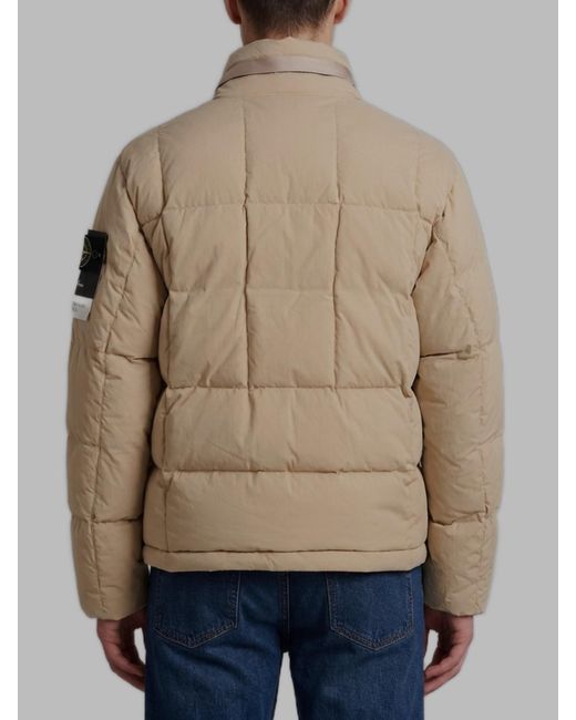 Stone Island Natural Cotton Nylon Canvas Down Jacket for men