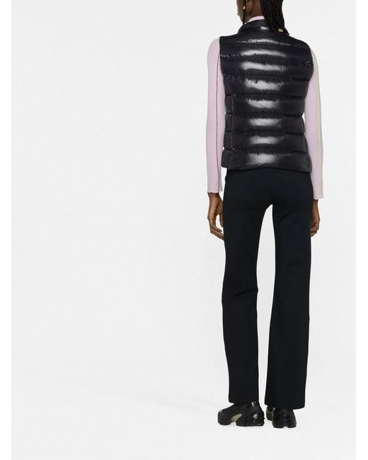 Moncler Black Stand-Up Collar Logo Patch Gilet