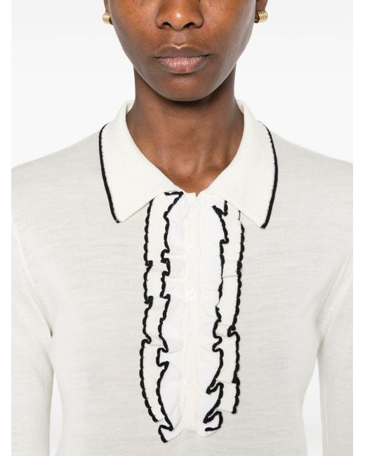 Forte_forte White Wool Polo Shirt