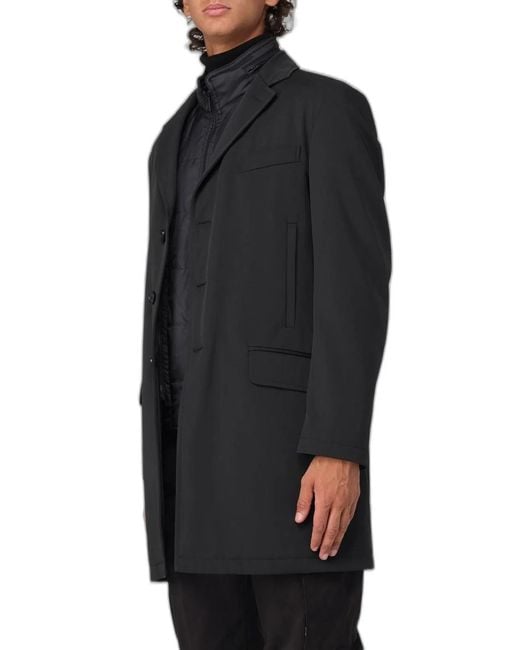 Fay Black Double Polyester Coat for men