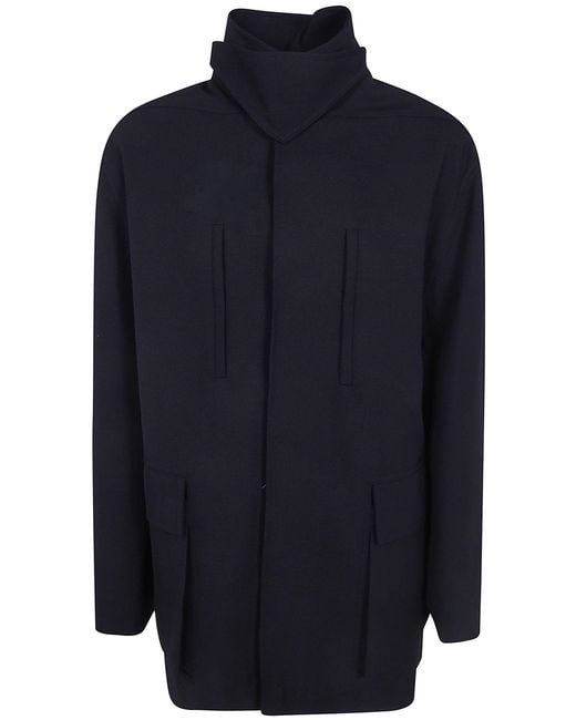 Rick Owens Blue "Collared Mac" Jacket for men