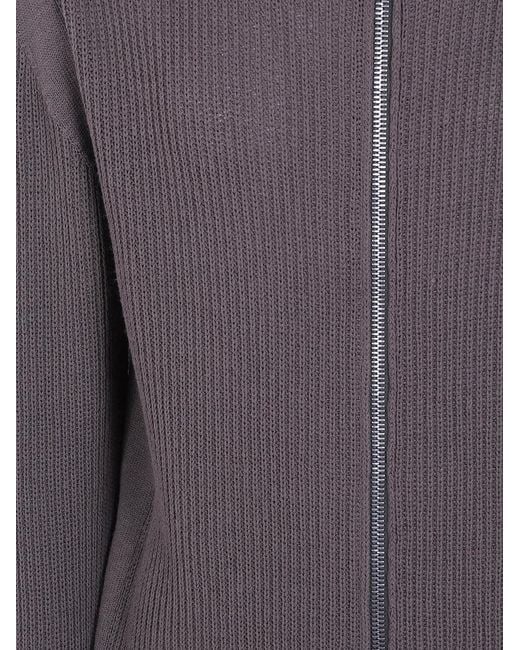 Rick Owens Gray Zipped Hoodie Jacket for men