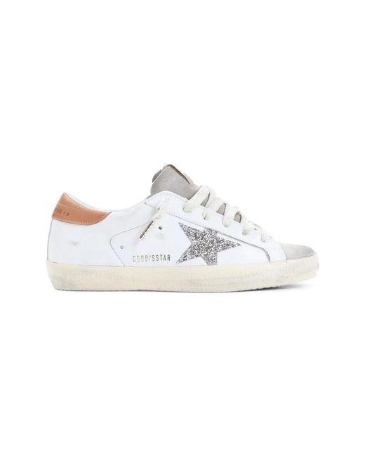 Golden Goose Deluxe Brand White Leather Flat Shoes
