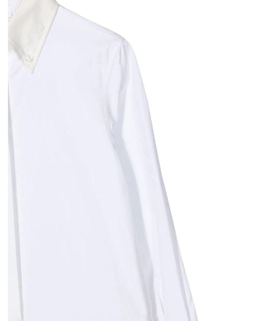 Thom Browne White Pleated Bottom Shirtdress
