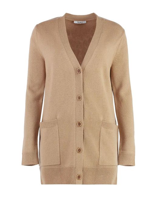 Max Mara Natural Villar Wool And Cashmere Cardigan