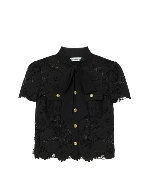 Self-Portrait Black Lace Blouse