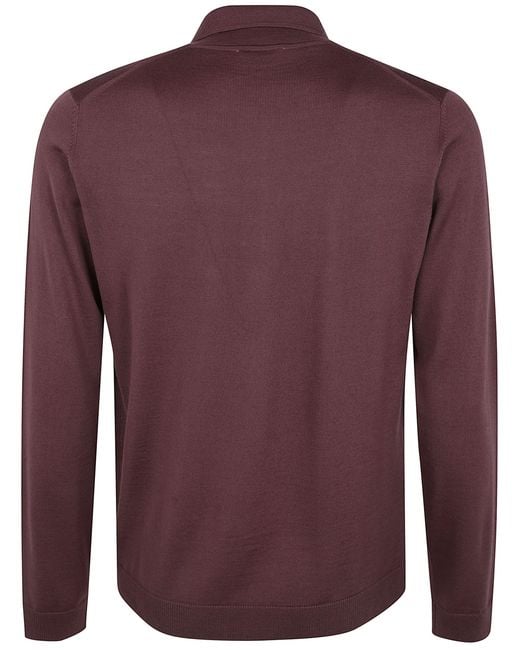 Nuur Purple Long Sleeves Serafino Neck Sweater for men