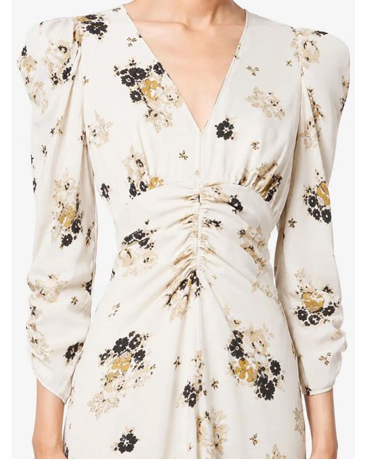 Isabel Marant Natural Albini Printed Silk Midi Dress