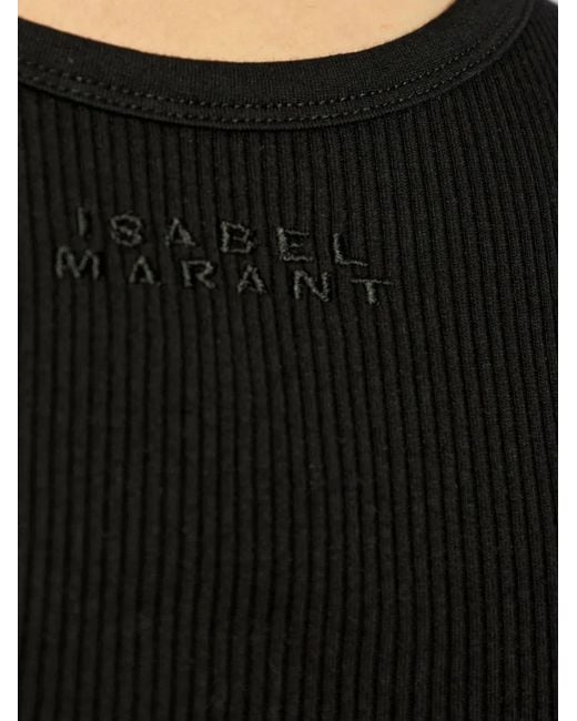 Isabel Marant Black Thea Cotton Tank Top