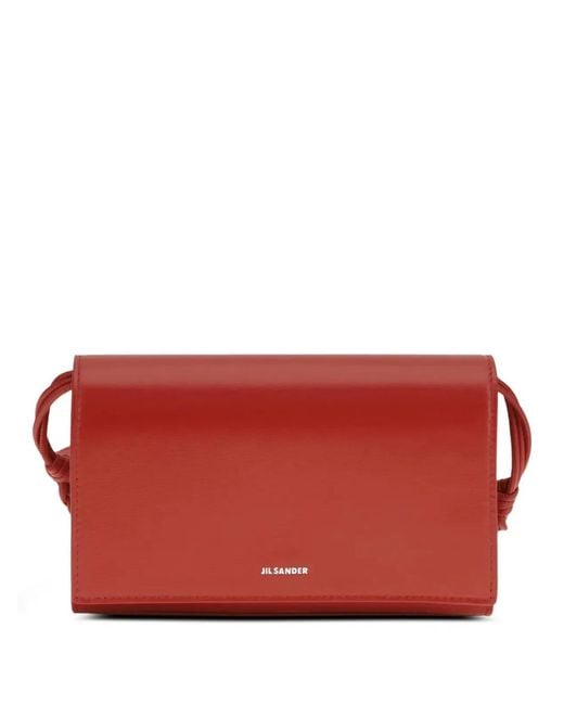 Jil Sander Red "Tangle" Crossbody Wallet
