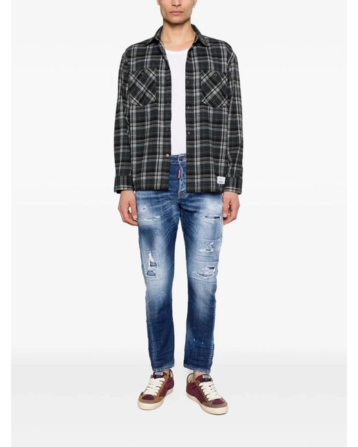 DSquared² Blue Pants 5 Pockets for men