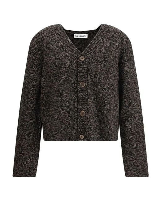 Our Legacy Black Button-Front Knit Cardigan for men