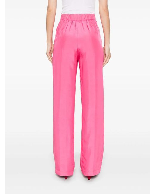Forte_forte Pink Silk High Waist Pants